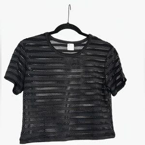 Zyia Mesh Black Crop Top